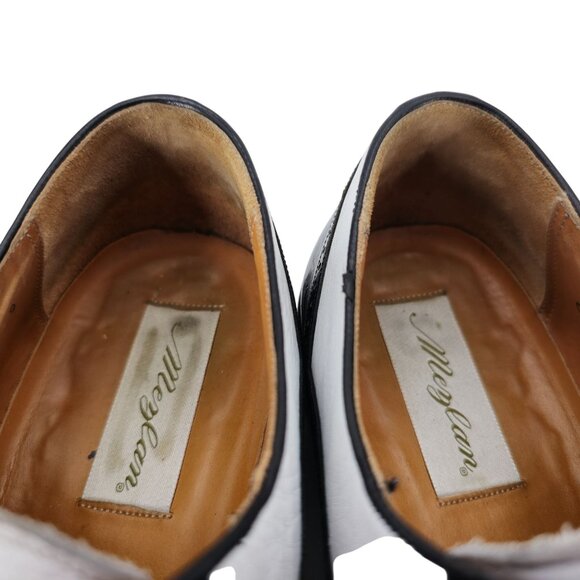 Vintage Mezlan Black White Leather Wingtip Spectators Mens 9M Formal Dress Shoes - Picture 7 of 12